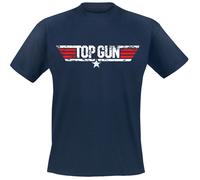 T-Shirt Manches courtes de Top Gun - Logo Usé - S à XXL - pour Homme - marine L