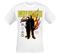 T-Shirt Manches courtes de twenty one pilots - On Fire - S à XXL - pour Homme - blanc S