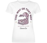T-Shirt Manches courtes Disney de Alice Au Pays Des Merveilles - Chat du Cheshire - This Way or That Way - S à M - pour Femme - blanc S