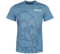 T-Shirt Manches courtes Disney de Lilo & Stitch - Hugging Stitch - S à XXL - pour Femme - bleu S