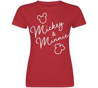 T-Shirt Manches courtes Disney de Mickey & Minnie Mouse - Mickey & Minnie - Signatures Classiques - S à M - pour Femme - rouge M