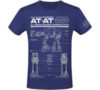 T-Shirt Manches courtes Disney de Star Wars - Schéma AT-AT - S à 3XL - pour Homme - bleu S