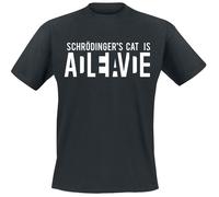 T-Shirt Manches courtes Fun de Tierisch - Schrödinger's Cat Is Alive - S à 5XL - pour Homme - noir S