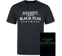 T-Shirt Manches courtes Gaming de Assassin's Creed - Black Flag Resynced - Edward Édition Limitée (Phosphorescent) - S à XXL - pour Unisexe - noir L