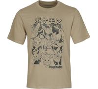 T-Shirt Manches courtes Gaming de Pokémon - Évolutions Évoli - M à XXL - pour Homme - sable XL