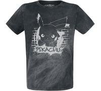 Pokémon Pikachu - Graffiti Unisexe T-Shirt Manches Courtes Noir 100% Coton Regular