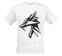 T-Shirt Manches courtes Gaming de The Witcher - Wolf Head - S à XXL - pour Homme - blanc S