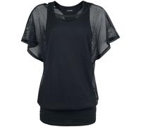 Gothicana by EMP Femme T-Shirt Noir en Maille Double épaisseur