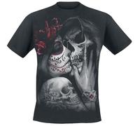 Spiral Dead Kiss Homme T-Shirt Manches Courtes Noir 4XL 100% Coton Regular/Coupe Standard