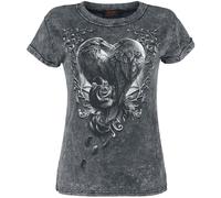 T-Shirt Manches courtes Gothic de Spiral - Raven Heart - S à 4XL - pour Femme - gris XXL