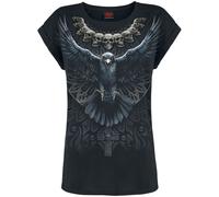 T-Shirt Manches courtes Gothic de Spiral - Raven Skull - S à XXL - pour Femme - noir S