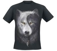 Spiral T-shirt homme Wolf Chi – Manches courtes 100% coton, coupe standard Noir S