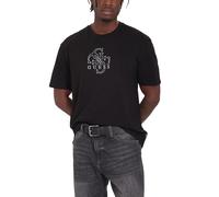 GUESS T-Shirt noir / blanc, Taille L