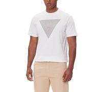 T-Shirt Manches Courtes GUESS Triangle Logo Tshirt Manche Courte Purwhit 404295