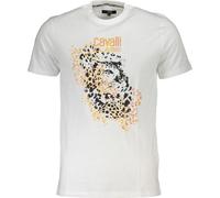 T-shirt manches courtes homme blanc avec col rond et design imprimé, taille : L Couleur : Bianco
