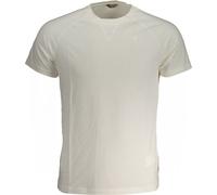 T-shirt manches courtes homme Blanc avec logo et application Col rond, Taille : S Couleur : Bianco