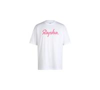 Rapha Cotton Large Logo Short Sleeve T-shirt Blanc XL Homme White / High-Vis Pink