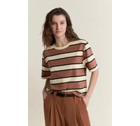 T-shirt manches courtes rayé en coton - Tim Tshirt - S - Miel - Femme - Etam