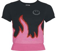 T-Shirt Manches courtes Rockabilly de Hell Bunny - Dylan Top - XS à XL - pour Femme - noir/rose S