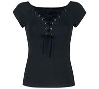 T-Shirt Manches courtes Rockabilly de Hell Bunny - Haut Belladonna - XS à XL - pour Femme - noir L