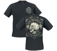 T-Shirt Manches courtes Rockabilly de Lucky 13 - Dead Skull - S à 3XL - pour Homme - noir XL