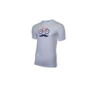T shirt manches courtes rubb r moustache blanc