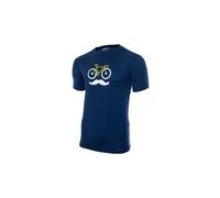 T shirt manches courtes rubb r moustache bleu