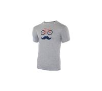 T shirt manches courtes rubb r moustache gris
