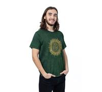 T-shirt manches courtes stonewash vert imprimé Ohm soleil