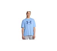 T shirt manches courtes under armour heavyweight logo bleu s homme
