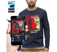 T-shirt manches longues 3D animé GAMER - PIXEL EVOLUTION - Jeux vidéo de guerre - Homme - Réalité Augmentée XL