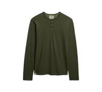 Superdry T-shirt manches longues col tunisien Jersey Vert XL