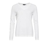 T-shirt manches longues à col V en jersey femme Superdry Blanc XS