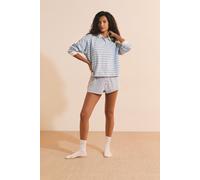 T-shirt manches longues à rayures en coton - Remi - XL - Bleu - Femme - Etam