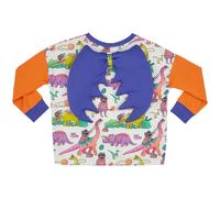 T-shirt manches longues avec ailes de ptÃ©rosaure enfant Raspberry Republic Dino Riders Rainbow Blanc 6/7 ans