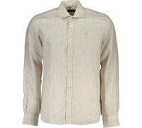 T-shirt manches longues beige pour hommes : coupe régulière & fibres bio, élégant & durable, Taille : M Couleur : Beige