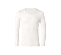 Tee-shirt manches longues col V en mailles blanc Blanc XL