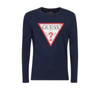 T-shirt manches longues col rond Guess Original Logo Bleu XS