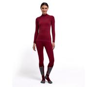 FALKE Maximum Warm High Zip Neck W L/s Sh fil fonctionnel séchage rapide 1 pièce, Couche de base supérieure Femme, Rouge Merlot 8117, XS