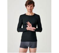 T-shirt manches longues - Damart - T-shirt col rond maille classique Thermolactyl - Noir M