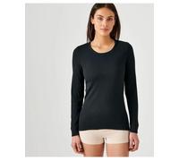 T-shirt manches longues - Damart - T-shirt Thermolactyl col rond côtes molletonnées - Noir 58/60