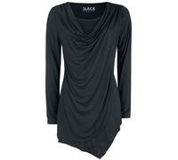 T-shirt manches longues de Black Premium by EMP - Haut Manches Longues Noir Avec Col Cascade - S à 5XL - pour Femme - noir XL
