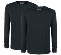 Black Premium by EMP Homme Lot de Deux Manches Longues Noires