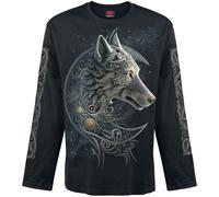 Spiral Loup Celtique Homme T-Shirt Manches Longues Noir M 100% Coton Regular/Coupe Standard