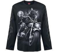 T-shirt manches longues de Spiral - Nine Lives - M à XL - pour Homme - noir M