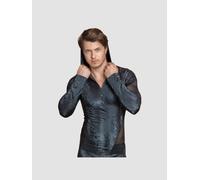 T-Shirt Manches Longues Effet Reptile Noir