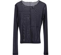 Urban Classics – T-shirt manches longues femme – couture exposée en mesh – Noir – M