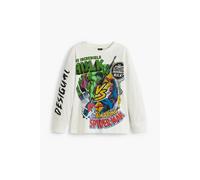 T-shirt manches longues enfant Desigual Incredible Marvel Blanc 3/4 ans
