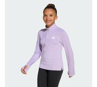 adidas - Girl's Goto PZ 1/4 Zip Longsleeve Tee - T-shirt technique - 170 - white / powder plum