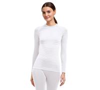 FALKE Maximum Warm Round Neck W L/s Sh fil fonctionnel séchage rapide 1 pièce, Couche de base supérieure Femme, Blanc White 2860, XS